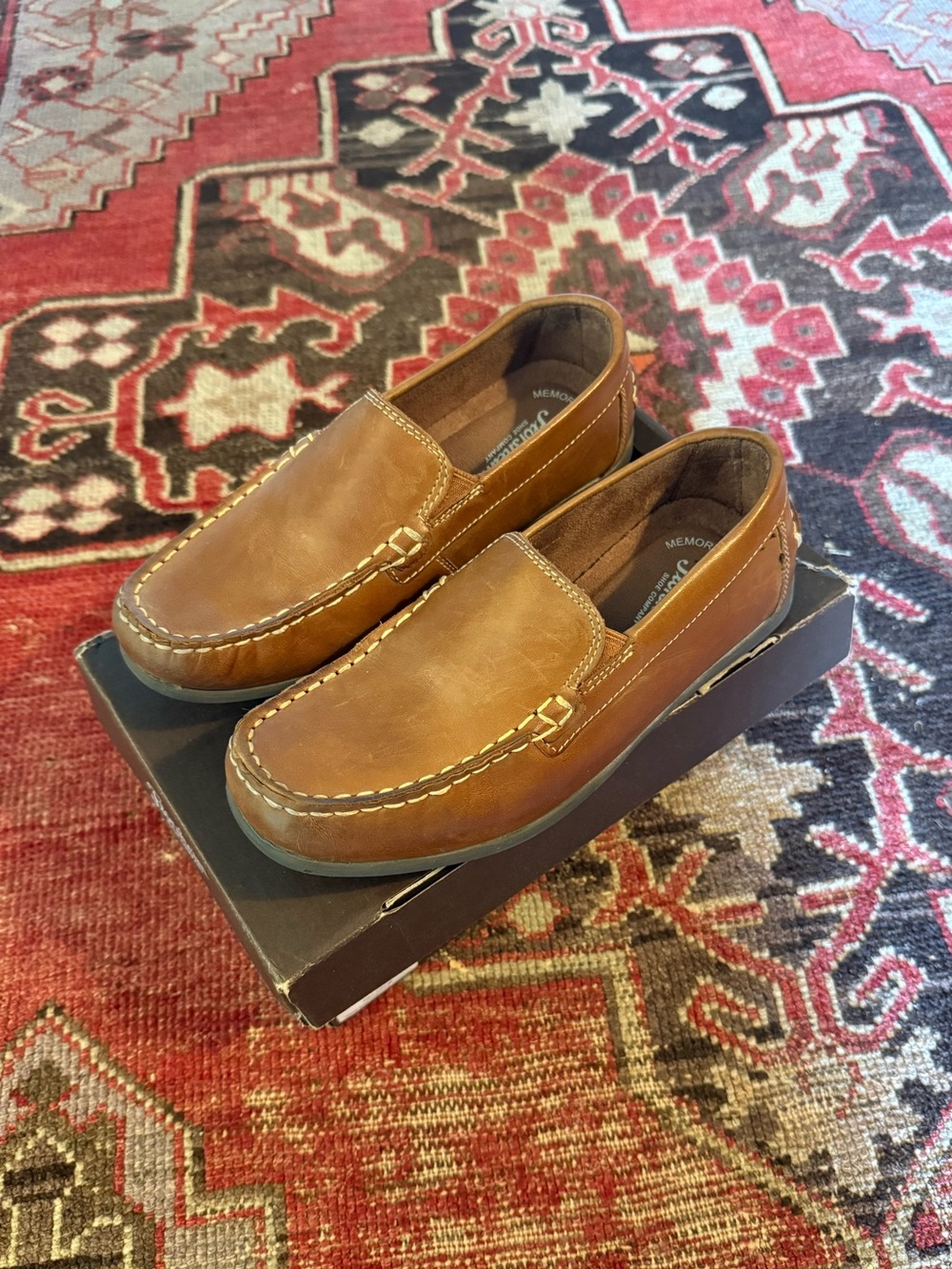 Boys Slip-On Leather Loafers - Brown